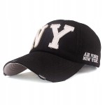 CZAPKA z Daszkiem czarna NY air force białe logo