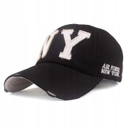 CZAPKA z Daszkiem czarna NY air force białe logo