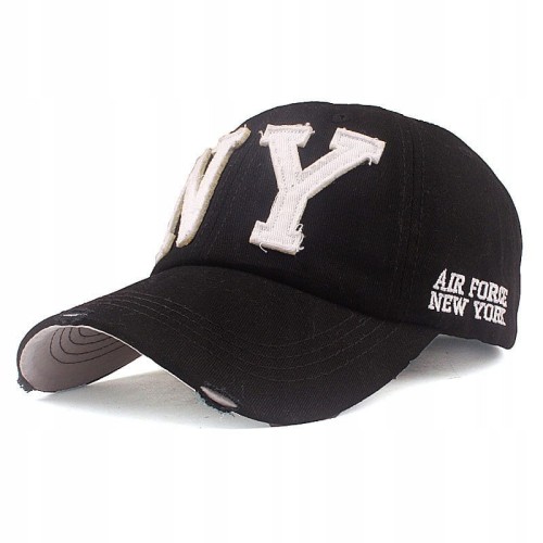 CZAPKA z Daszkiem czarna NY air force białe logo