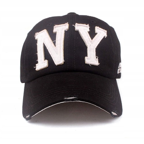 CZAPKA z Daszkiem czarna NY air force białe logo