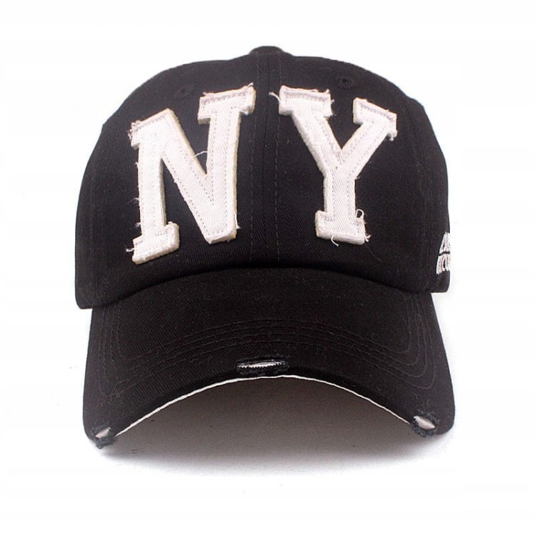 CZAPKA z Daszkiem czarna NY air force białe logo