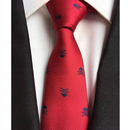 KRAWAT Bordo czerwony w Czaszki Czachy wesele Ślub