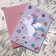 NAKLEJKA haftowana puchata na Zeszyt Jednorożec