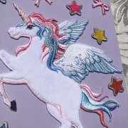 NAKLEJKA haftowana puchata na Zeszyt Jednorożec