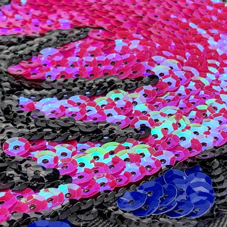 NASZYWKA cekinowa Oko serce różowe holograficzne