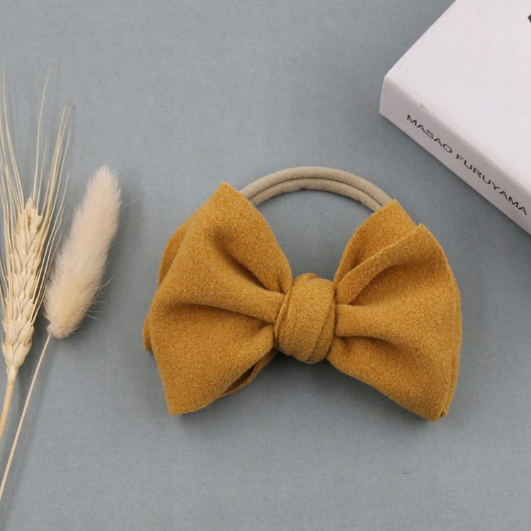 OPASKA z kokardą Bezuciskowa Kokardka żółta