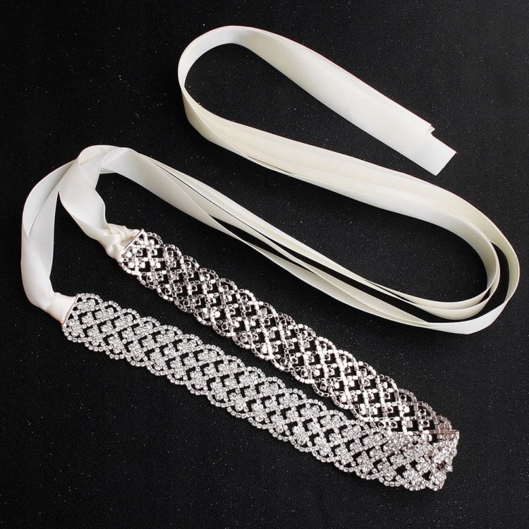 PASEK do sukienki tuniki Cyrkonie ślub wesele