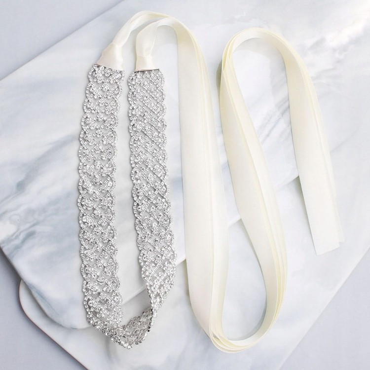 PASEK do sukienki tuniki Cyrkonie ślub wesele