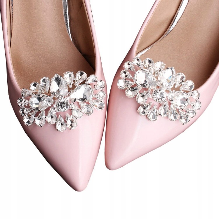 KLIPSY do butów Szpilek cyrkonie kryształki Ślub