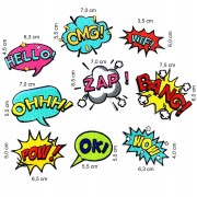 ZESTAW 9 NAKLEJEK Naklejki haftowane na Zeszyt