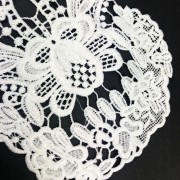 Naszywka duża Czaszka haftowana biała Czacha 33 cm