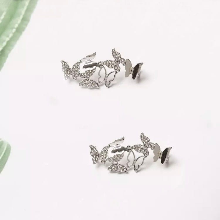 2 OZDOBY do butów Sznurówek Spinki Motyle cyrkonie