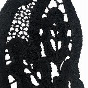 Naszywka haftowana czarna koronkowa Kołnierzyk