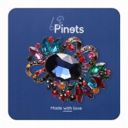 PINETS broszka kolorowe cyrkonie Ozdoba duża