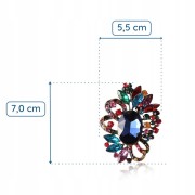 PINETS broszka kolorowe cyrkonie Ozdoba duża