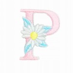 NAKLEJKA Naszywka termo Litera P Haftowana Kwiaty