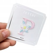 NAKLEJKA Naszywka termo Litera P Haftowana Kwiaty