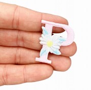 NAKLEJKA Naszywka termo Litera P Haftowana Kwiaty