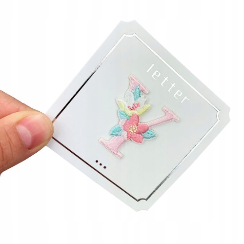 NAKLEJKA Naszywka termo Litera Y Haftowana Kwiaty