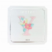 NAKLEJKA Naszywka termo Litera Y Haftowana Kwiaty