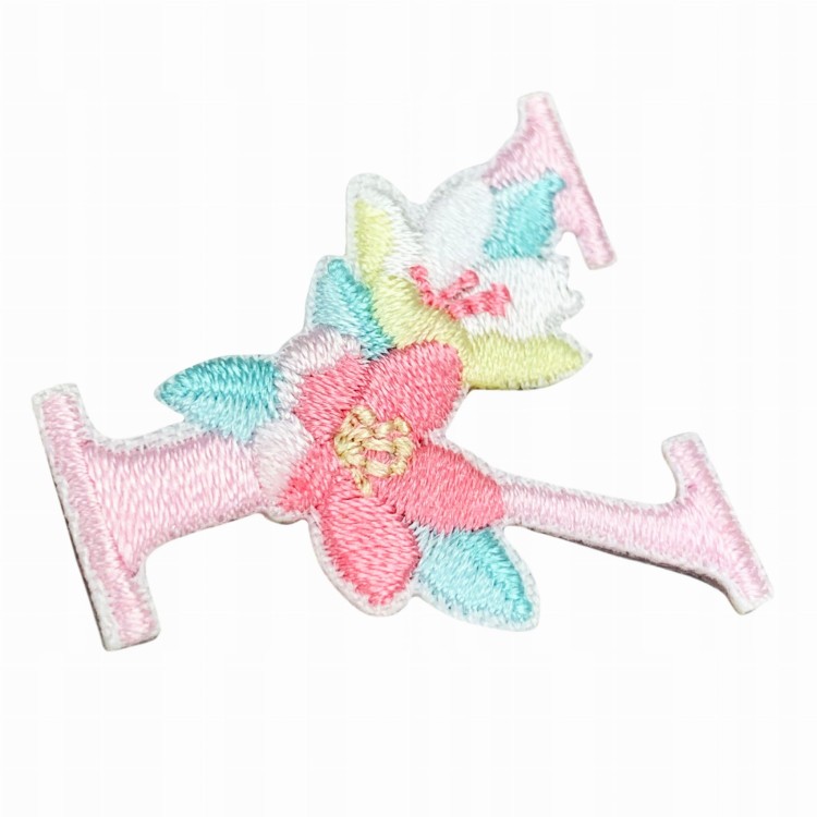 NAKLEJKA Naszywka termo Litera Y Haftowana Kwiaty