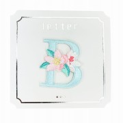 NAKLEJKA Naszywka termo Litera B Haftowana Kwiaty