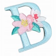 NAKLEJKA Naszywka termo Litera B Haftowana Kwiaty