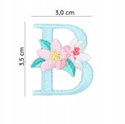 NAKLEJKA Naszywka termo Litera B Haftowana Kwiaty