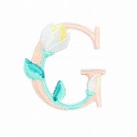 NAKLEJKA Naszywka termo Litera G Haftowana Kwiaty