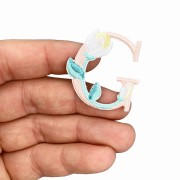 NAKLEJKA Naszywka termo Litera G Haftowana Kwiaty