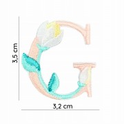 NAKLEJKA Naszywka termo Litera G Haftowana Kwiaty