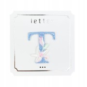 NAKLEJKA Naszywka termo Litera T Haftowana Kwiaty