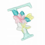 NAKLEJKA Naszywka termo Litera F Haftowana Kwiaty