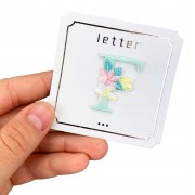 NAKLEJKA Naszywka termo Litera F Haftowana Kwiaty