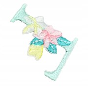 NAKLEJKA Naszywka termo Litera F Haftowana Kwiaty