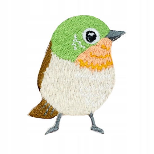 NAKLEJKA Haftowany Ptaszek zielony DIY Naszywka