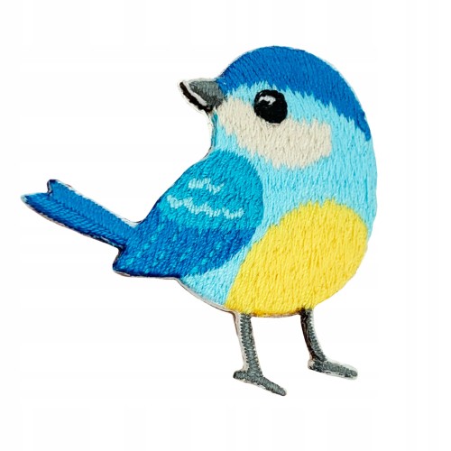 NAKLEJKA Haftowany Ptaszek niebieski DIY Naszywka