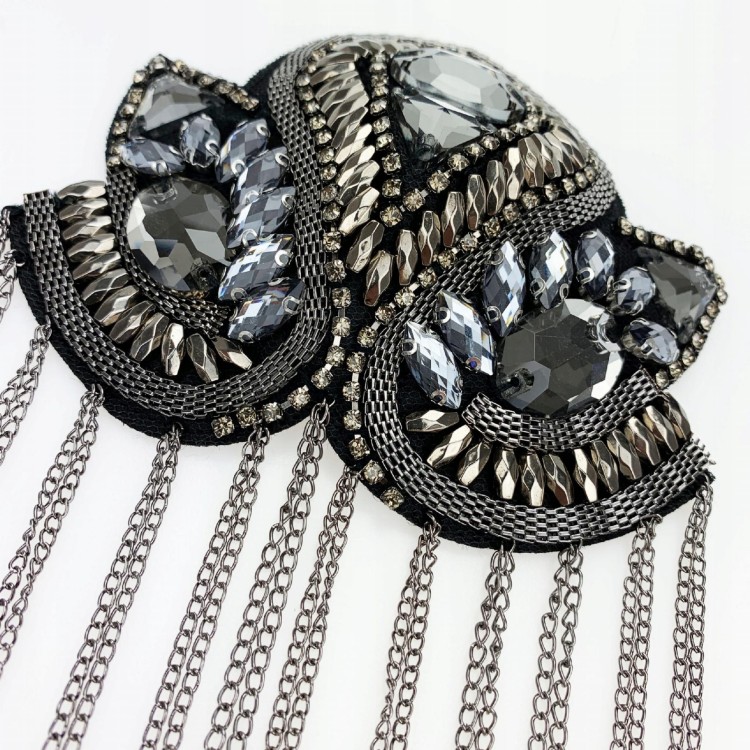 2 Naramienniki naszywka pagony srebrne ozdoba