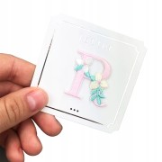 NAKLEJKA Naszywka termo Litera R Haftowana Kwiaty