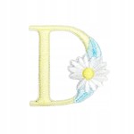 NAKLEJKA Naszywka termo Litera D Haftowana Kwiaty