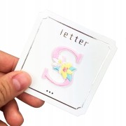 NAKLEJKA Naszywka termo Litera S Haftowana Kwiaty