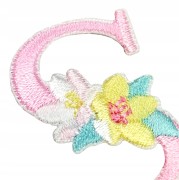 NAKLEJKA Naszywka termo Litera S Haftowana Kwiaty