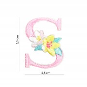 NAKLEJKA Naszywka termo Litera S Haftowana Kwiaty