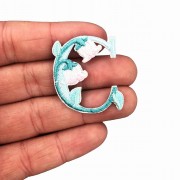 NAKLEJKA Naszywka termo Litera C Haftowana Kwiaty