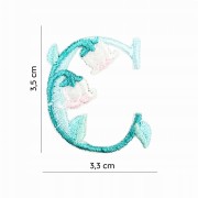 NAKLEJKA Naszywka termo Litera C Haftowana Kwiaty