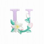 NAKLEJKA Naszywka termo Litera U Haftowana Kwiaty