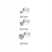 KOLCZYKI 3 pary srebrne cyrkonie Srebro 925 zestaw