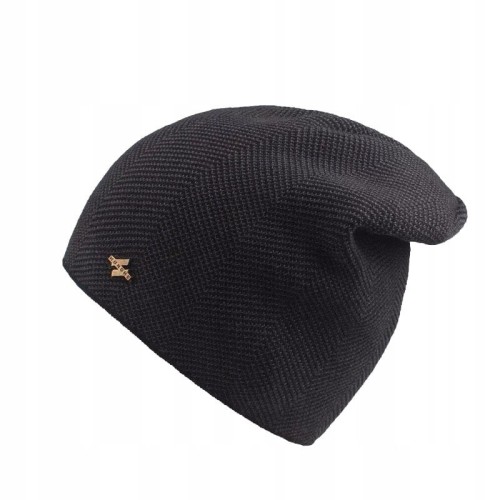 CZAPKA Zimowa Ocieplana Czarna ciemna Szara męska