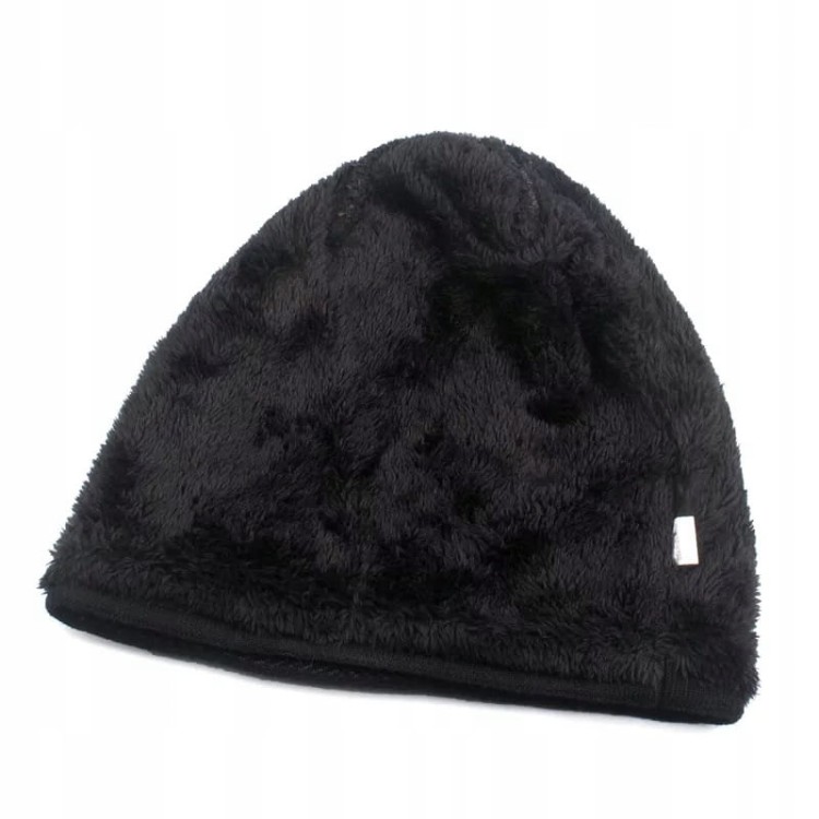 CZAPKA Zimowa Ocieplana Czarna ciemna Szara męska