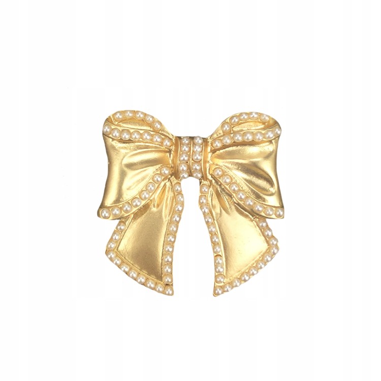 PINETS broszka Kokardka złota wstążka ozdoba